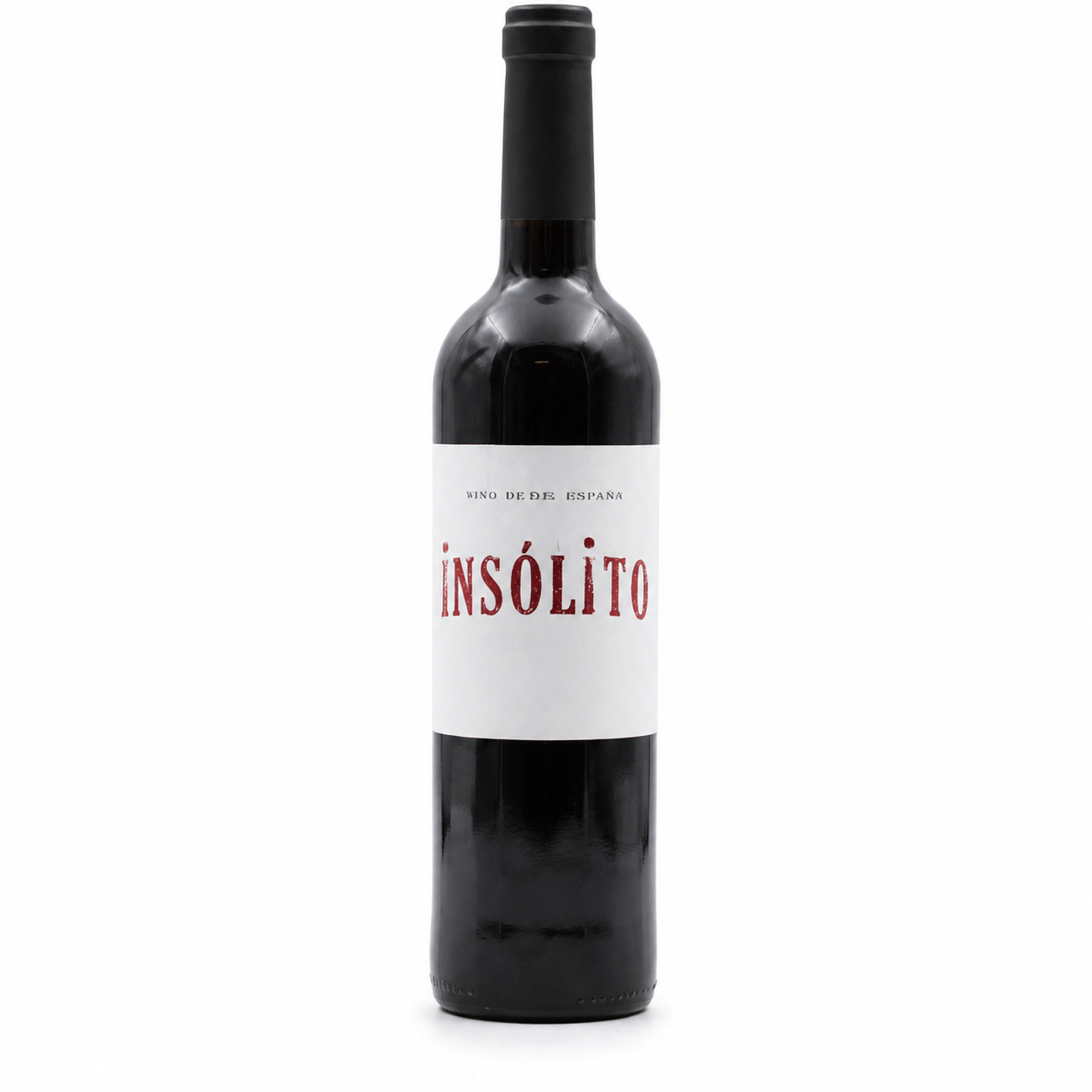 Bouteille de vin rouge Insolito de l'Alentejo au Portugal sur fond blanc
