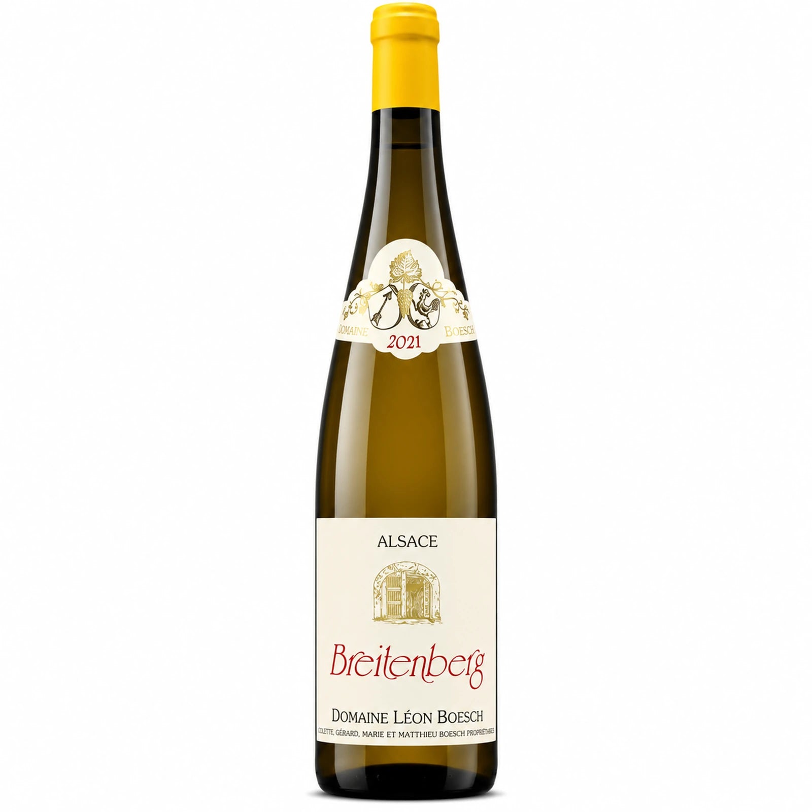Bouteille de Riesling Breitenberg du Domaine Léon Boesch, vin blanc sec d'Alsace biodynamique
