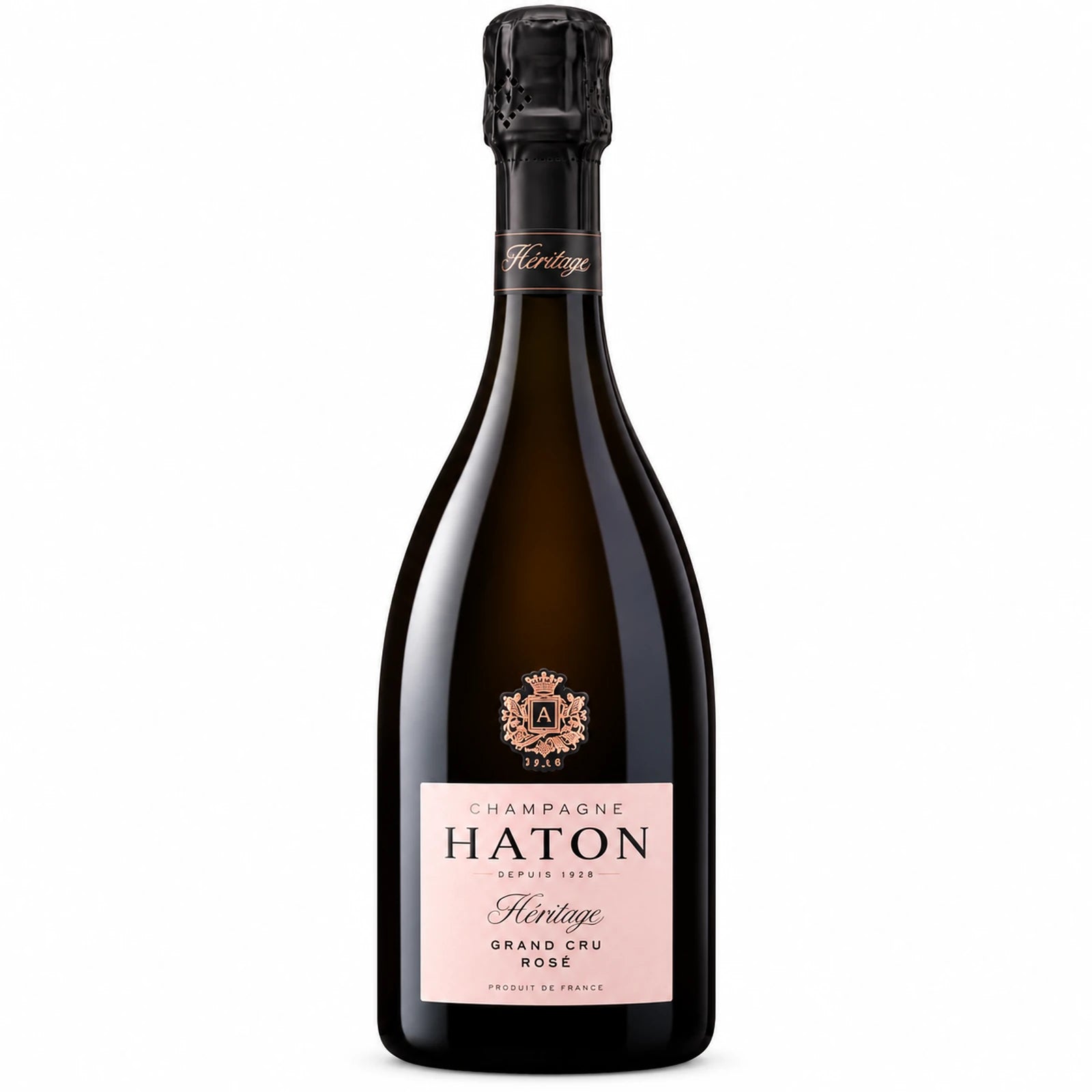 Bouteille de Champagne Rosé Extra Grand Cru Jean-Noël Haton, cuvée rosée aux arômes de framboise et de groseille, issue de terroirs Grand Cru champenois.