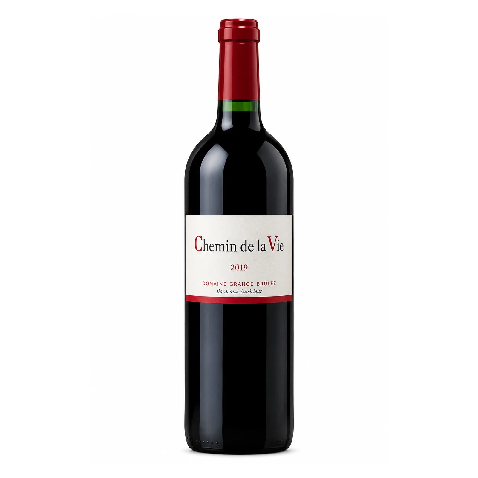 Bouteille Chemin de la Vie du Domaine Grange Brûlée, vin rouge Bordeaux Supérieur