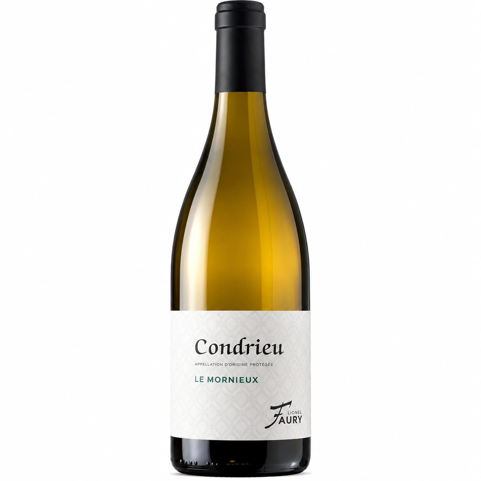 Bouteille de Condrieu Le Mornieux du Domaine Lionel Faury, vin blanc 100 % Viognier de la Vallée du Rhône