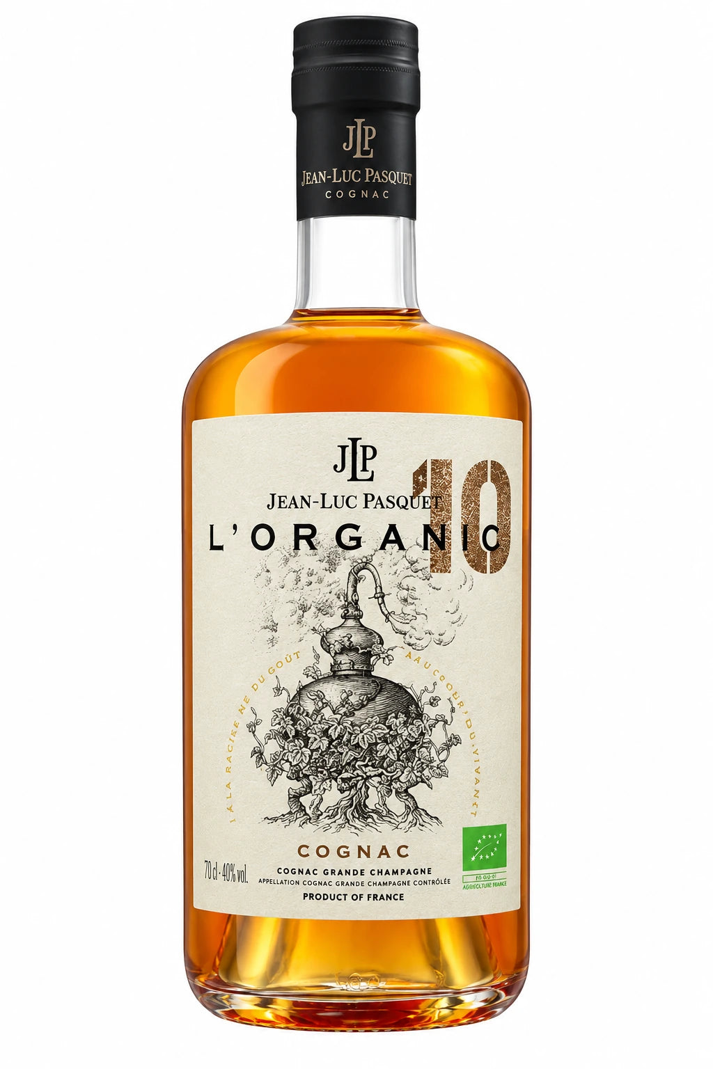 Bouteille de Cognac Jean-Luc Pasquet L’Organic 10 – XO Grande Champagne Bio 70 cl