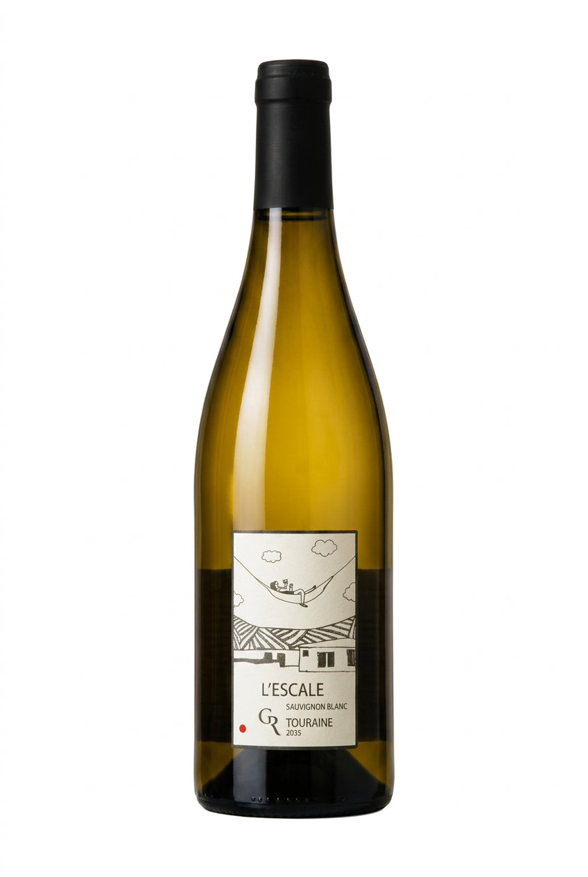  Bouteille de L’Escale du Clos Roussely, vin blanc de Touraine 100 % Sauvignon Blanc.