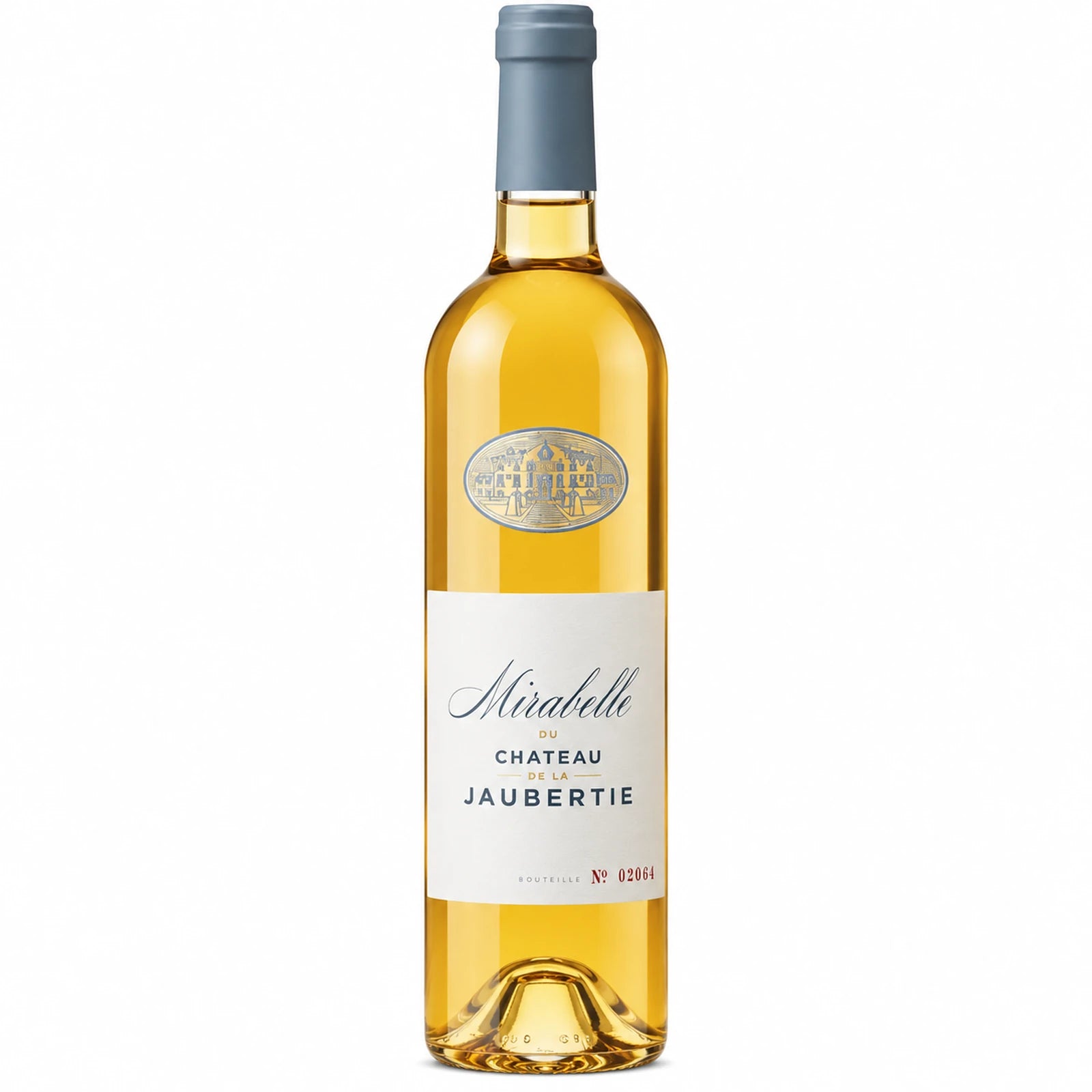 Bouteille de Mirabelle Monbazillac du Château de la Jaubertie, vin blanc liquoreux bio AOP Monbazillac, format 50 cl