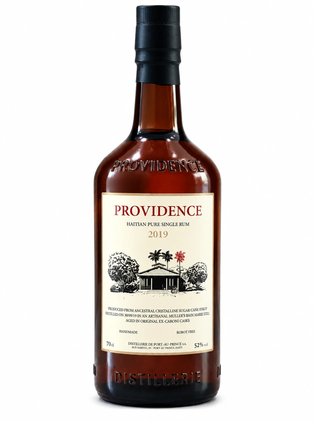 Bouteille de rhum Providence 3 ans 2019 Ex-Caroni 52 % – rhum vieux d'Haïti 70 cl