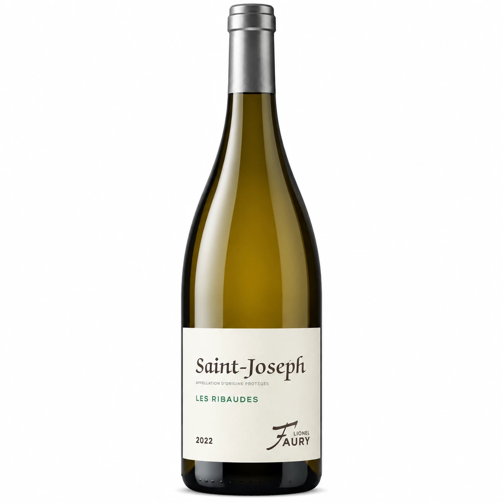 Bouteille de Saint-Joseph blanc Les Ribaudes du Domaine Lionel Faury, vin blanc de la Vallée du Rhône