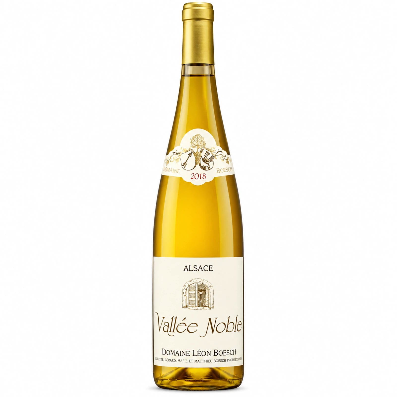 Bouteille Vallée Noble du Domaine Léon Boesch, Gewurztraminer moelleux d'Alsace, biodynamique