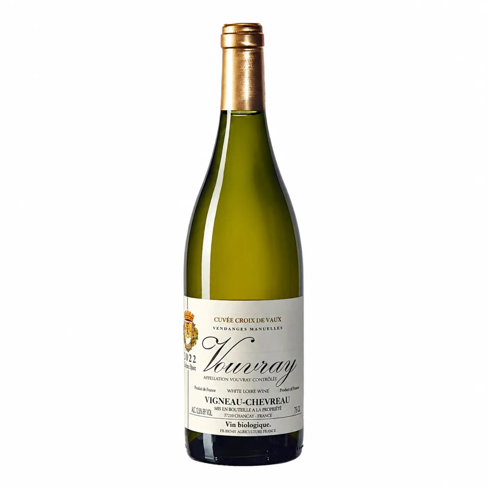 Bouteille de vin Croix de Vaux demi-sec.