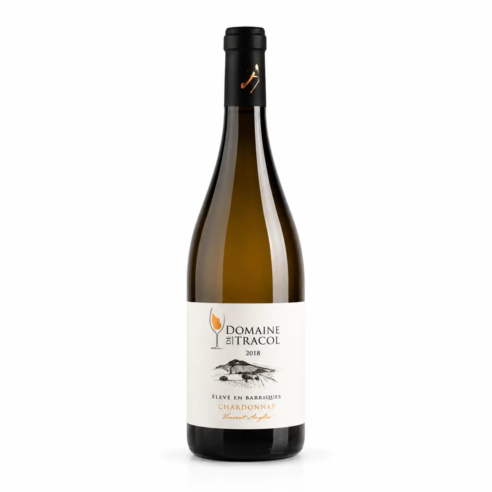 Bouteille de Chardonnay élevé en barriques 2018 – Domaine de Tracol, Vincent Angles
